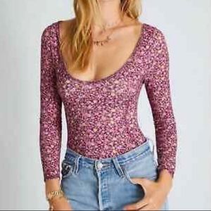 LoveShackFancy Helen burgundy floral bodysuit SOLD OUT…. Color is burgundy
